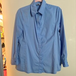 EUC The Look Blue Blouse ( Get it. Love it. Live it) Button Down Collared